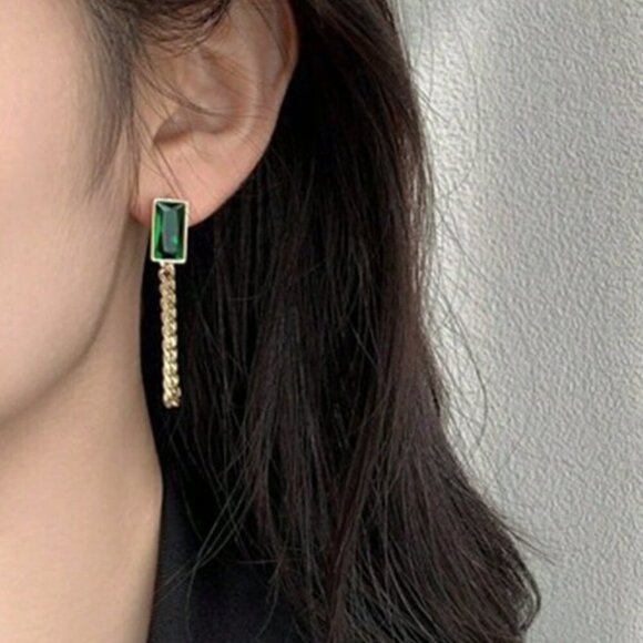 18K Gold Filled Emerald Green Necklace, Bracelet & Earring Set - Picture 3 of 3